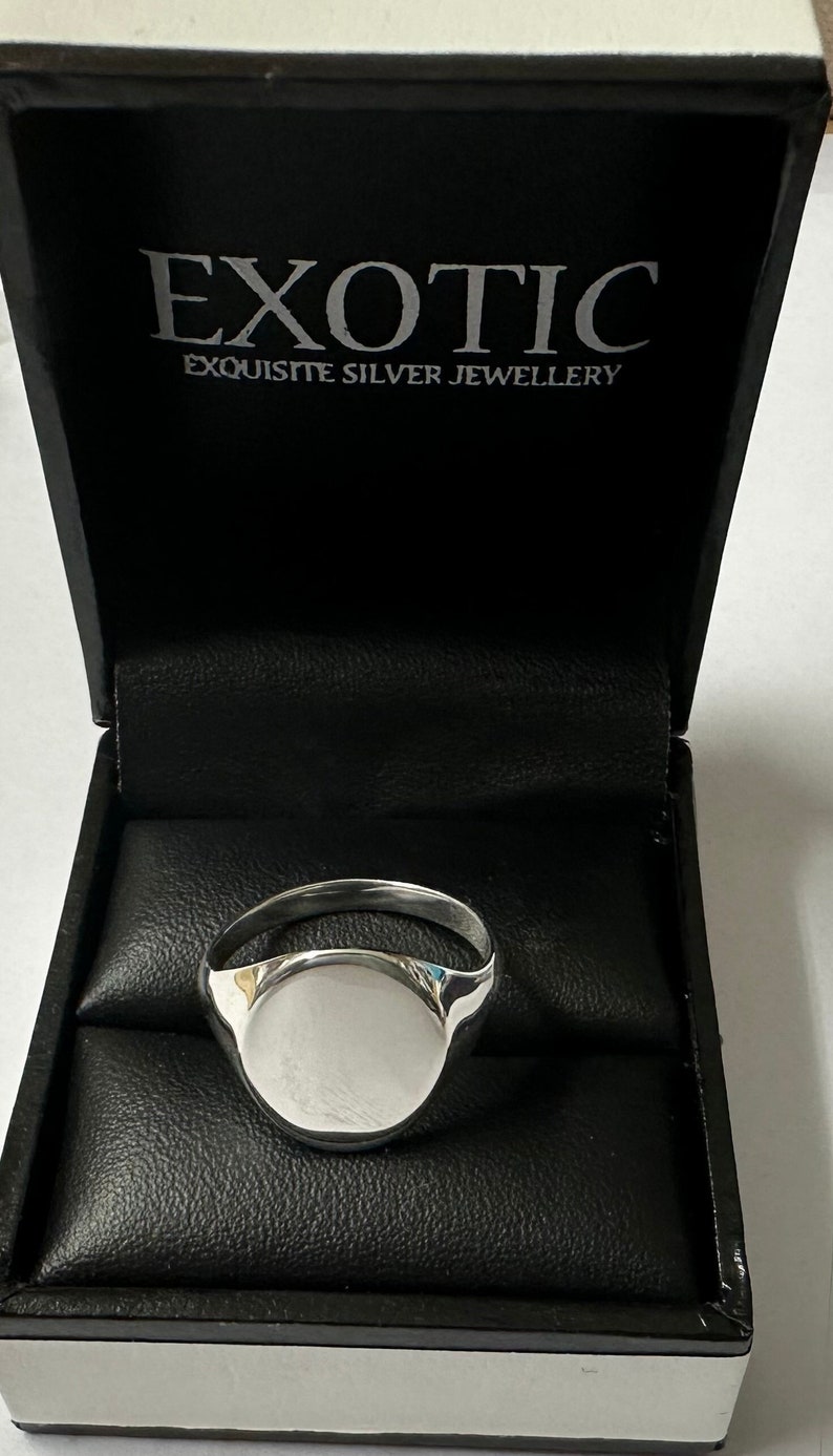 Mens Oval Sterling Silver Signet Ring image 1