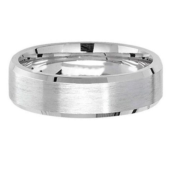 Mens 5mm Silver Satin Wedding Ring Etsy
