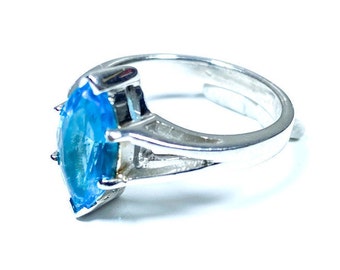 Bague Sterling Silver Aquamarine CZ