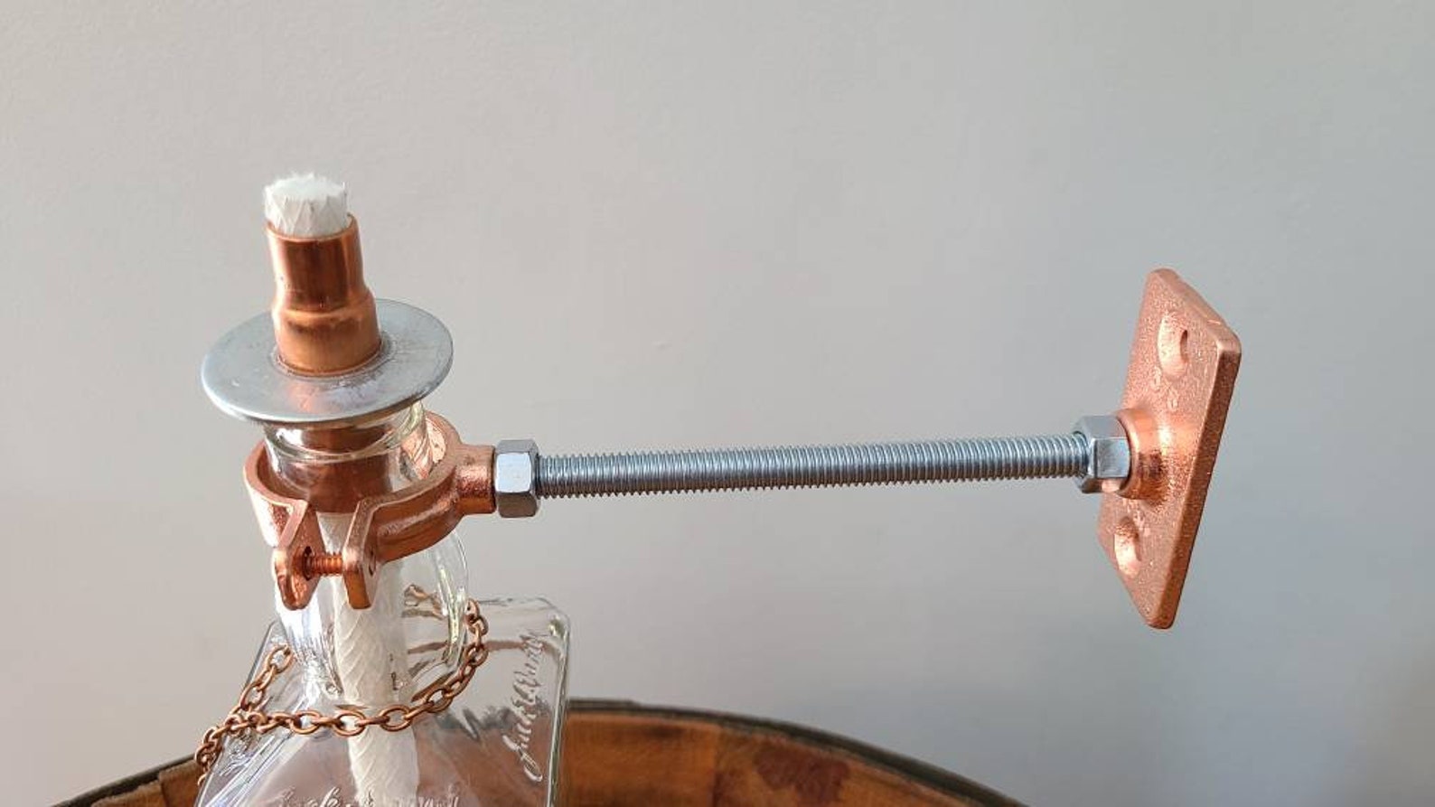 Jack Daniel's Bottle Tiki Torch with copper wick holder Etsy