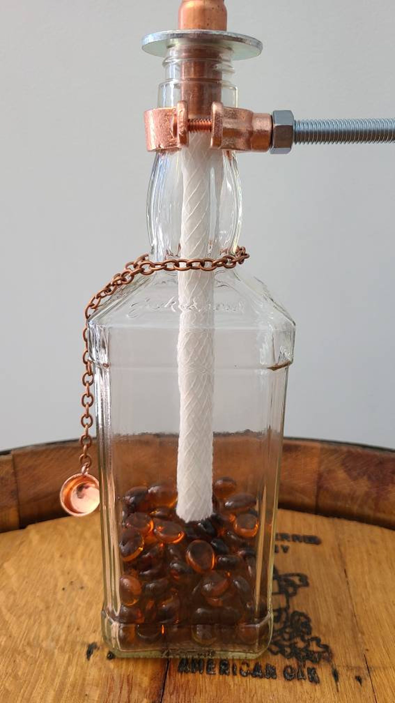 Jack Daniel's Bottle Tiki Torch with copper wick holder Etsy