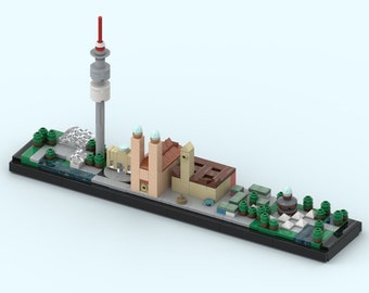 Skyline of the city of Hamburg from LEGO® bricks