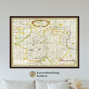 Historical map Paderborn around 1700