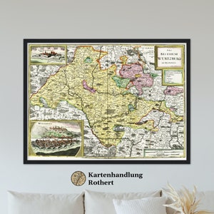 Historical map of Würzburg around 1676