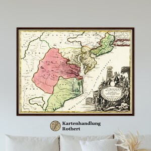 Historical Map Colony Virginia around 1750