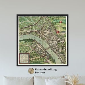 Mapa histórico de la ciudad de Basilea alrededor de 1600