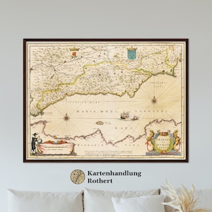 Historical map Murcia Granada around 1635