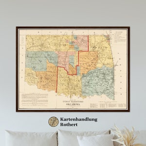 Historical map Oklahoma around 1890
