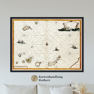 Historical map of Canary Islands around 1690