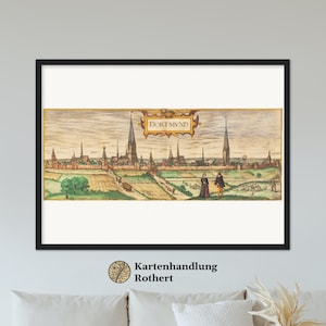 Historical city view of Dortmund around 1592