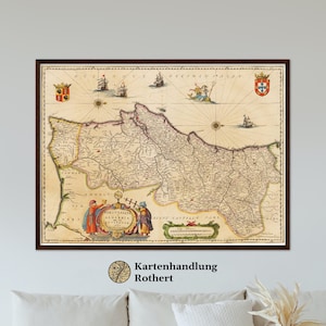 Historical map of Portugal around 1635
