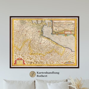 Historical map Emilia-Romagna around 1609