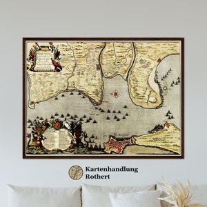 Historical city map Cadiz around 1700