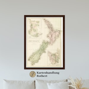 Historical Map of New Zealand around 1854