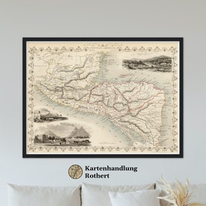 Historische Landkarte Mittelamerika um 1850