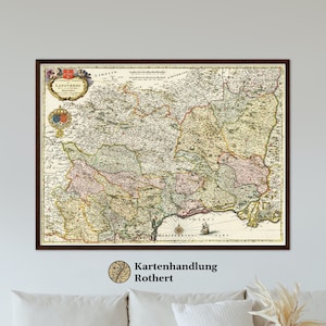Historical map Languedoc around 1721