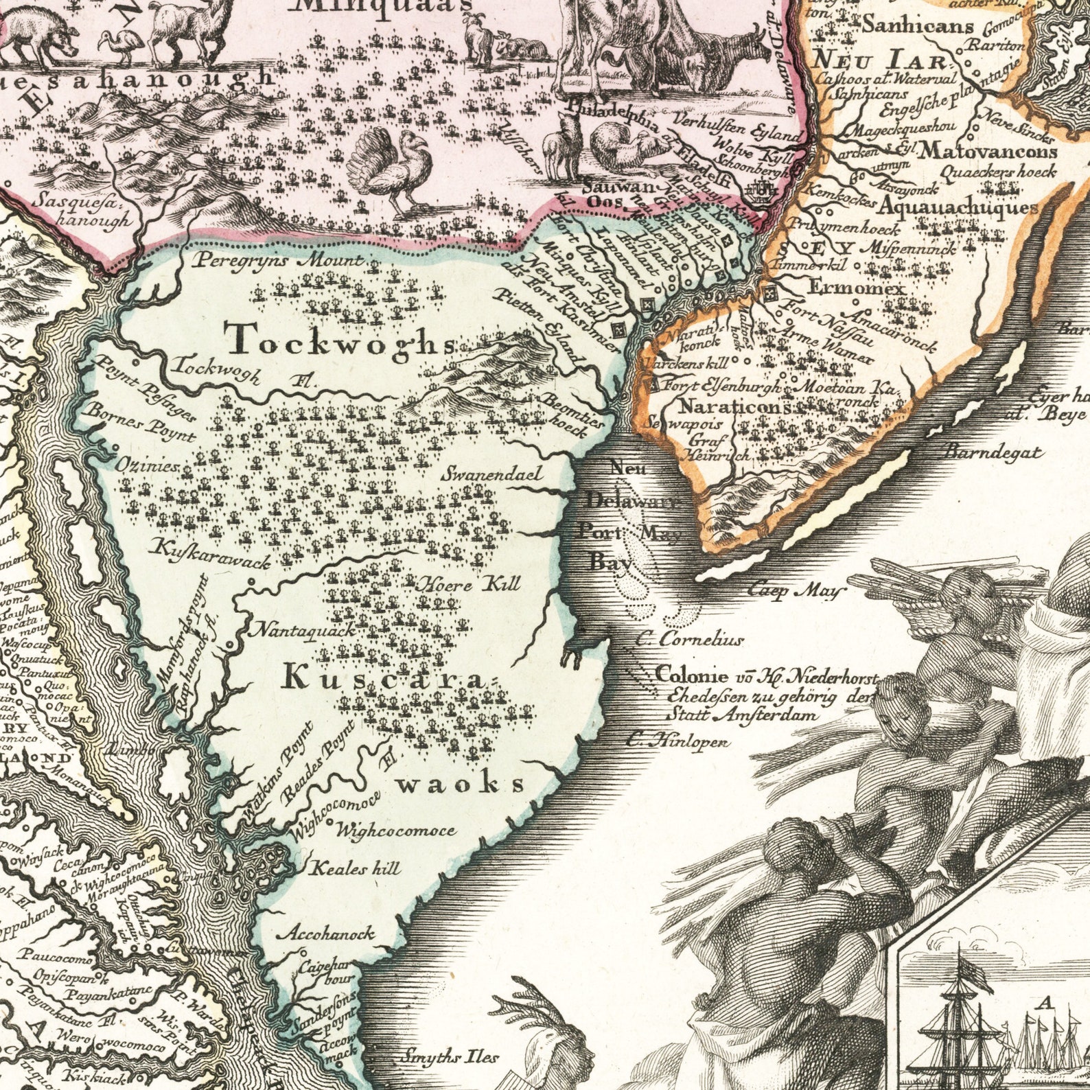 Historical map of the East Coast of North America from 1741  Etsy