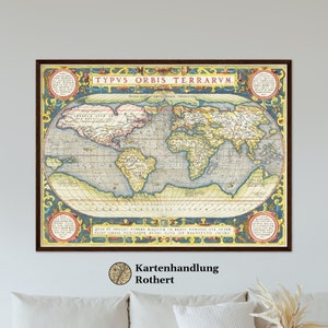 Historical map of the world around 1570