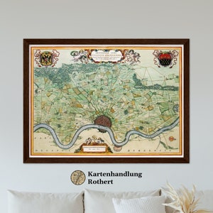 Historical map of Cologne around 1735