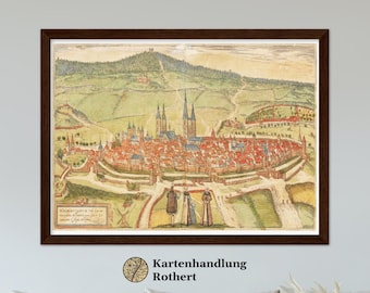 Historical city view of Halberstadt around 1582
