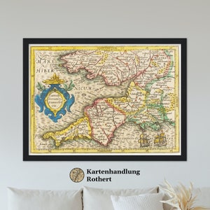 Historical Cornwall map around 1609