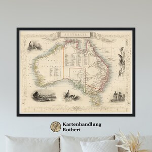 Historical map of Australia around 1850