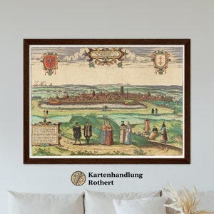 Historical city view of Gdansk around 1609