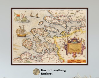 Historical map Province of Zeeland around 1609