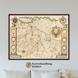 Historical map Brabant around 1635