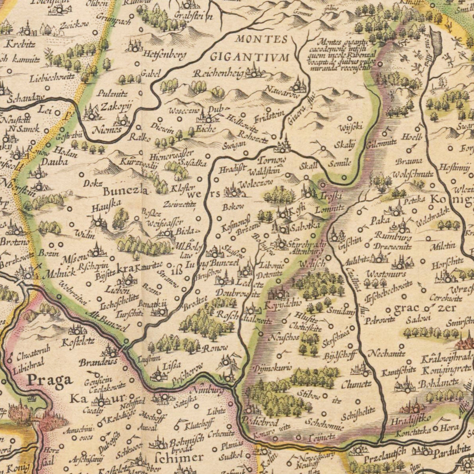 Historische Landkarte von Böhmen um 1635 Nachdruck der Karte | Etsy