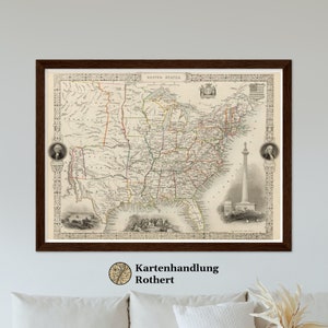 Historical map USA around 1850
