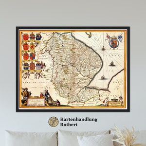 Historical map Lincolnshire around 1646