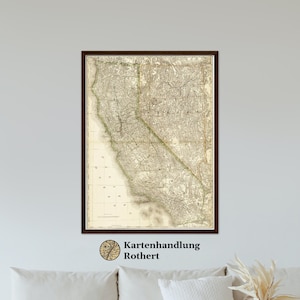 Historical map of California Nevada around 1882