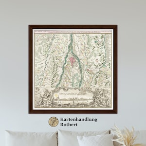 Historical map of Augsburg around 1750