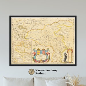 Historical map of Ruhr area around 1635