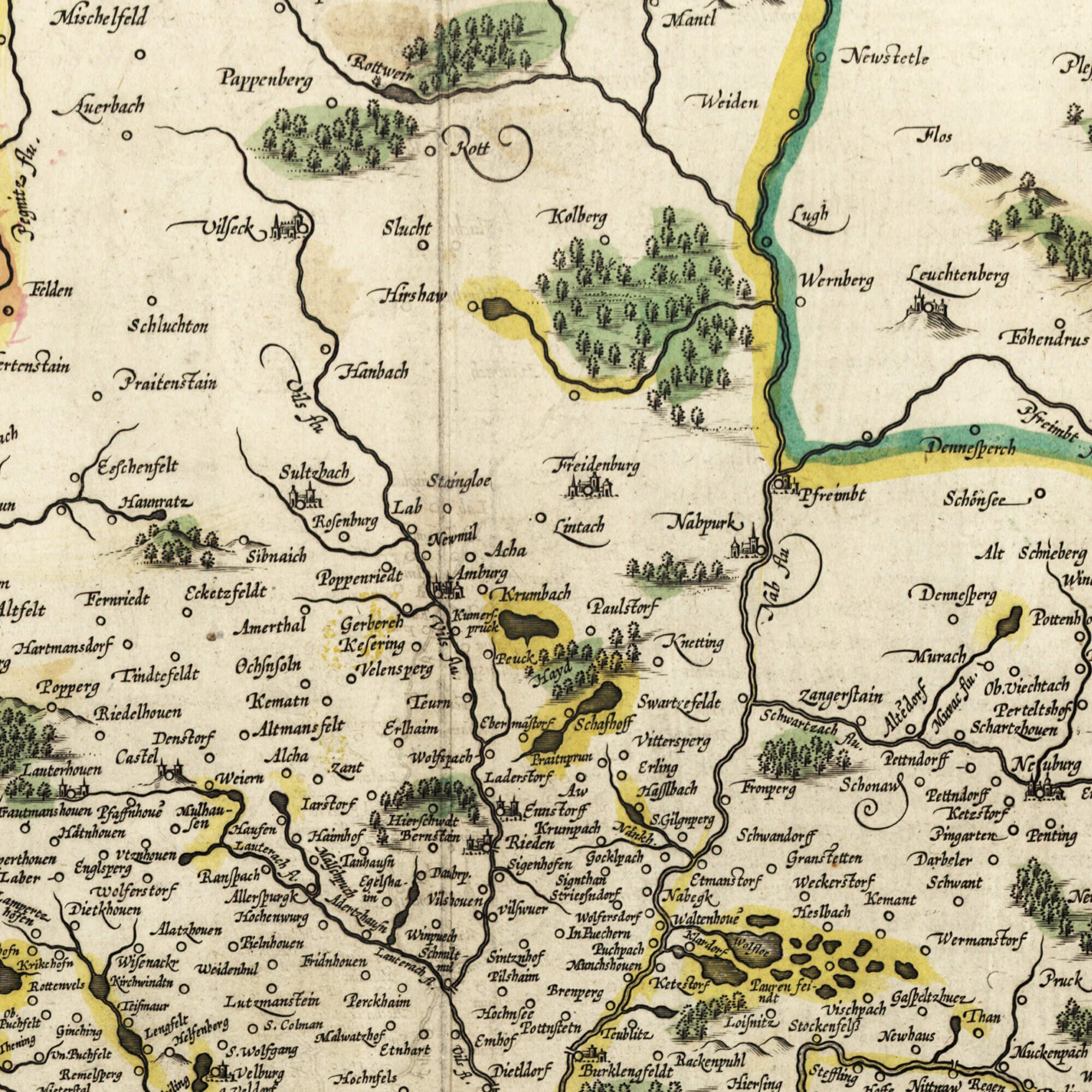Historische Landkarte von der Oberpfalz um 1647 Nachdruck  Etsy
