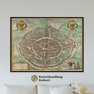 Historical city map Aachen around 1570
