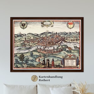 Historical City view Schwäbisch Hall around 1580