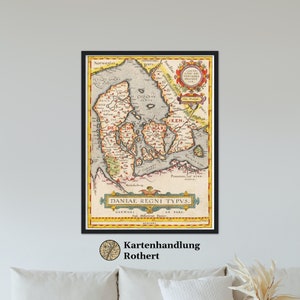 Historical map of Denmark around 1609