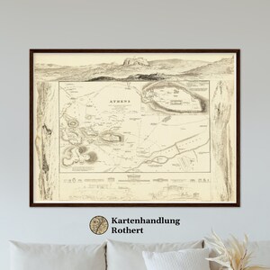 Historical city map Athens around 1832