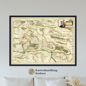 Historical map of Styria around 1647