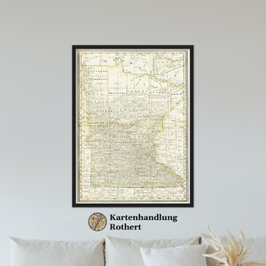 Historical Minnesota map around 1882