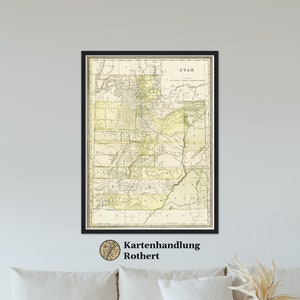 Historical map Utah around 1882