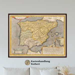 Historical map of historical Spain around 1609