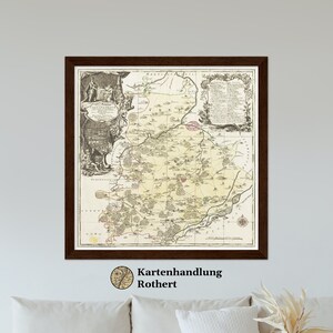 Historical map Teuchern around 1750