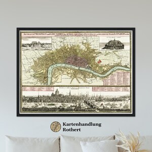 Historical city map London around 1750