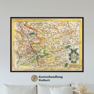 Historical map of Sauerland around 1609