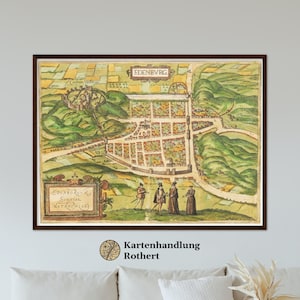 Historical city view Edinburgh around 1580
