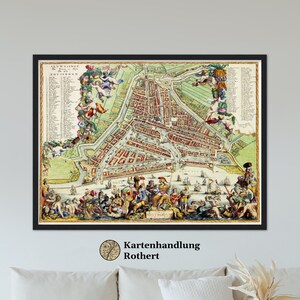 Historical city map Rotterdam around 1689