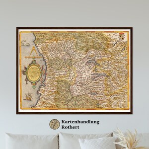 Historical map of Lombardy around 1609